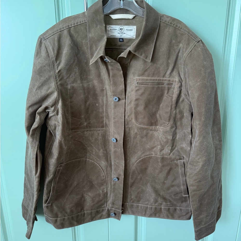 Rogue Territory Brown Utility Jacket with Collared Design